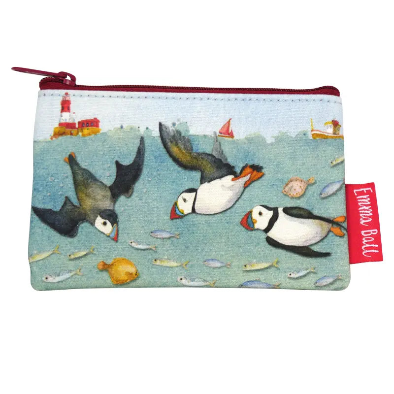 Diving Puffins - Purse / Fodral med dragkedja - Emma Ball