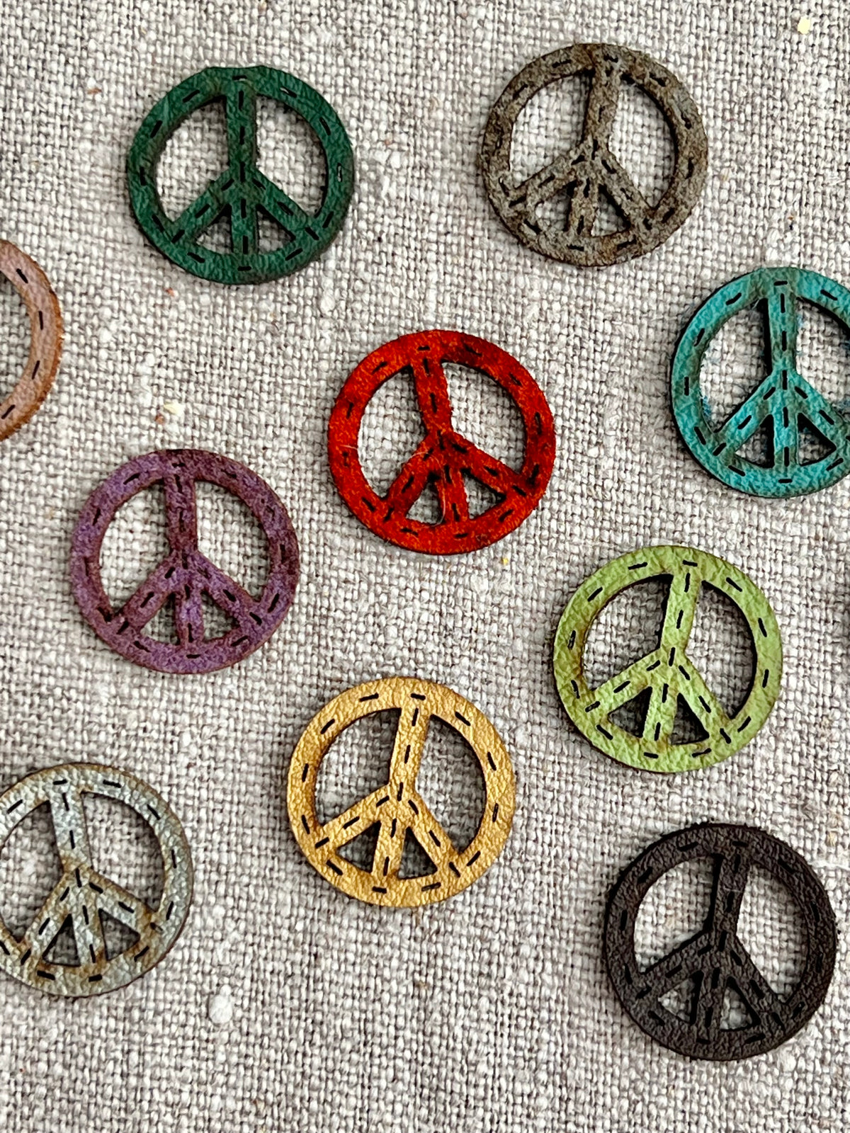Peace & Love - Leather Peace Symbol Patch
