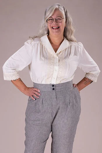 The Lacy River Blouse. Ivory lawn cloth