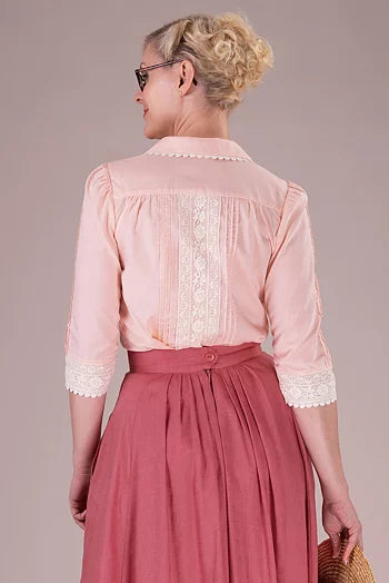 The Lacy River Blouse. Peachy lawn cloth