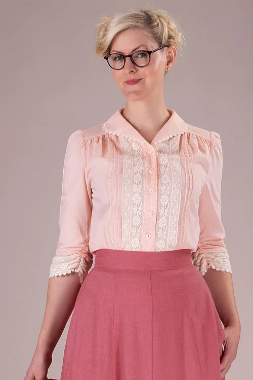 The Lacy River Blouse. Peachy lawn cloth