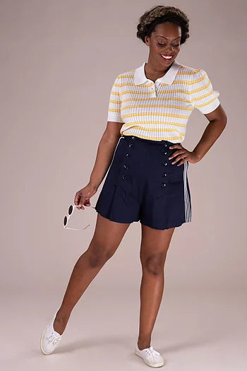 The Ship-A'hoy Shorts. Navy and cream