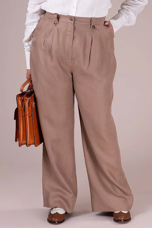 The Mind Your Own Business Slacks. Sand herringbone