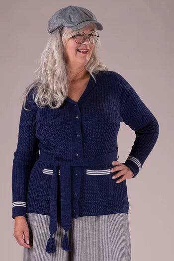 The Collegiate Cruiser Cardi. Navy/Ivory