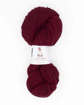 Sol lammullgarn - burgunder