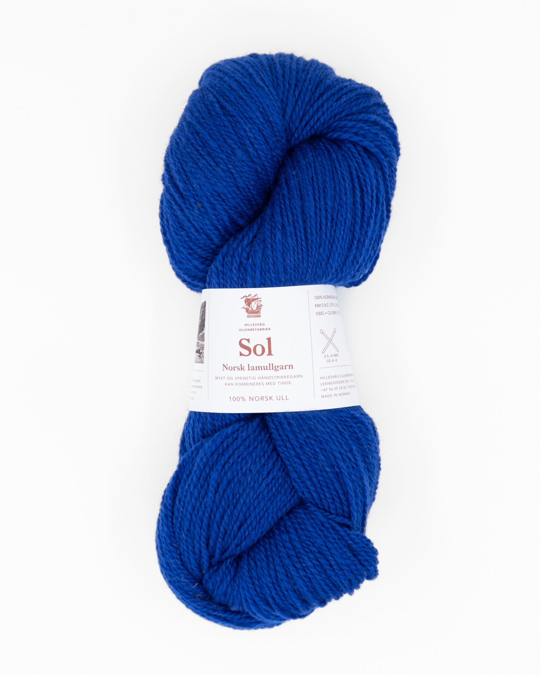Sol lammullgarn - koboltblå