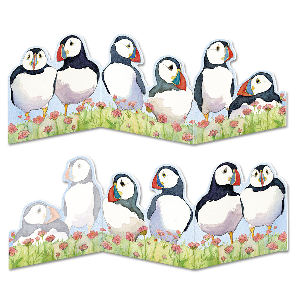 Sea Thrift Puffins - Two fold card / Dubbelvikt kort med kuvert - Emma Ball
