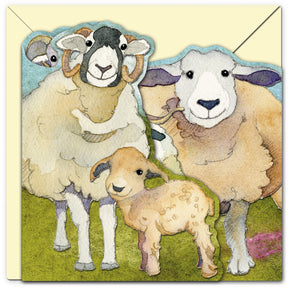 Felted Sheep - Two fold card / Dubbelvikt kort med kuvert - Emma Ball