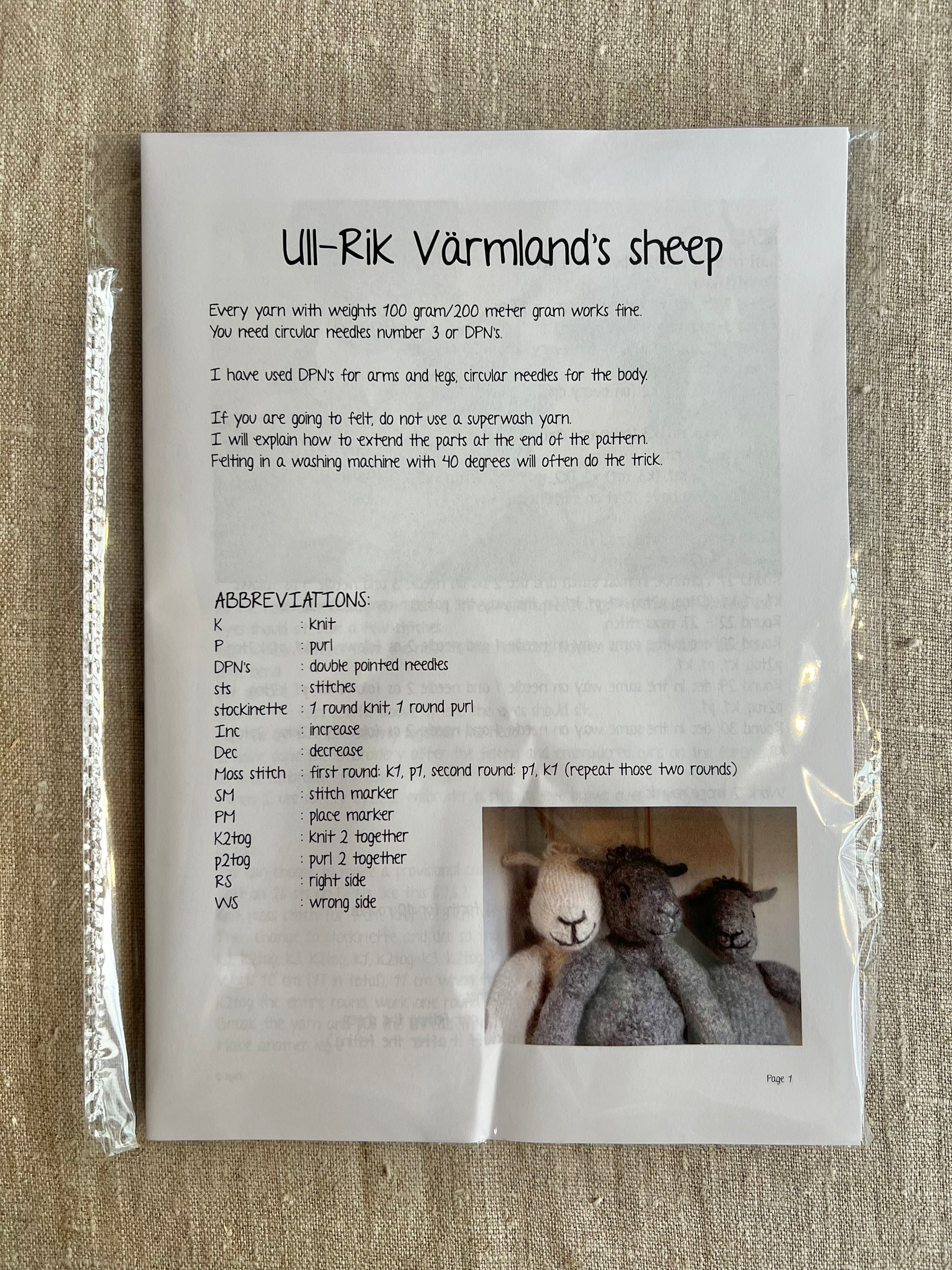 Ull-Rik Värmlands sheep - mönster på engelska!