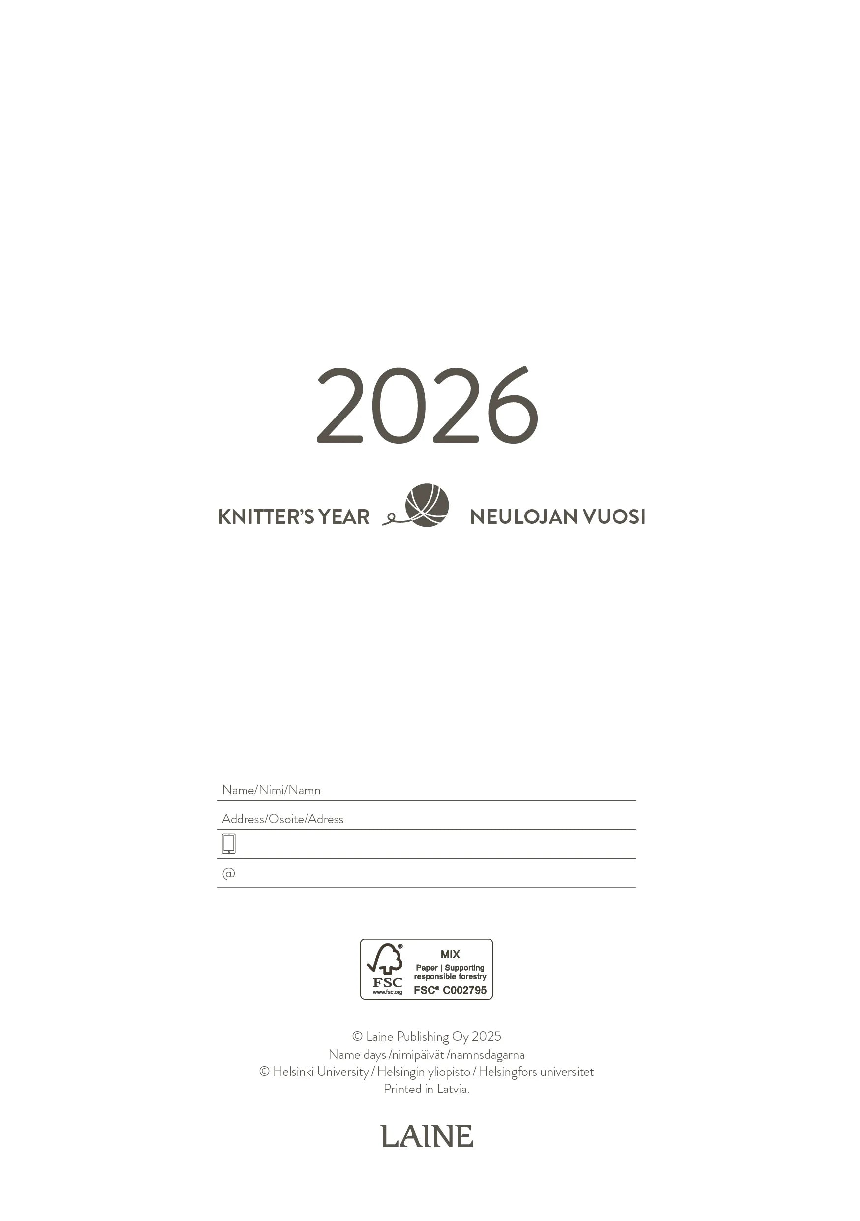 Knitters Year 2026 - Laine Publishing