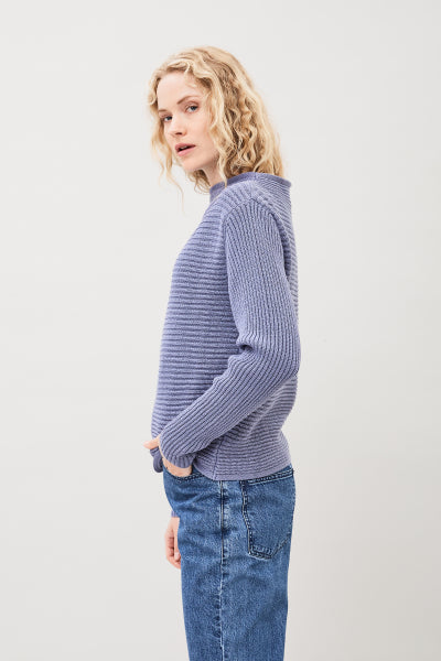 Angela Rib Knit Sweater - Blue