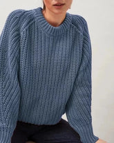 Lark coarse knit sweater - Dusty Blue