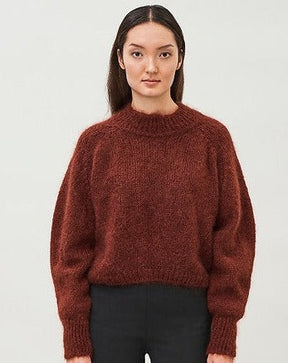 Faye Silk Mohair Sweater- Burnt sienna