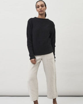 Angela Rib Knit Sweater - Black