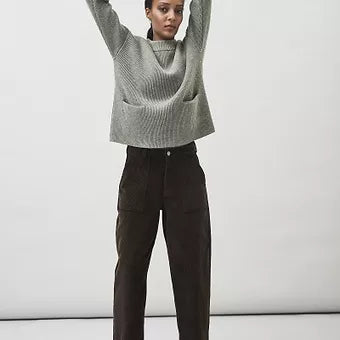 Helga Rib Knit Sweater - Laurel Green