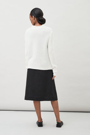 Angela Rib Knit Sweater - White