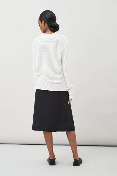 Angela Rib Knit Sweater - White