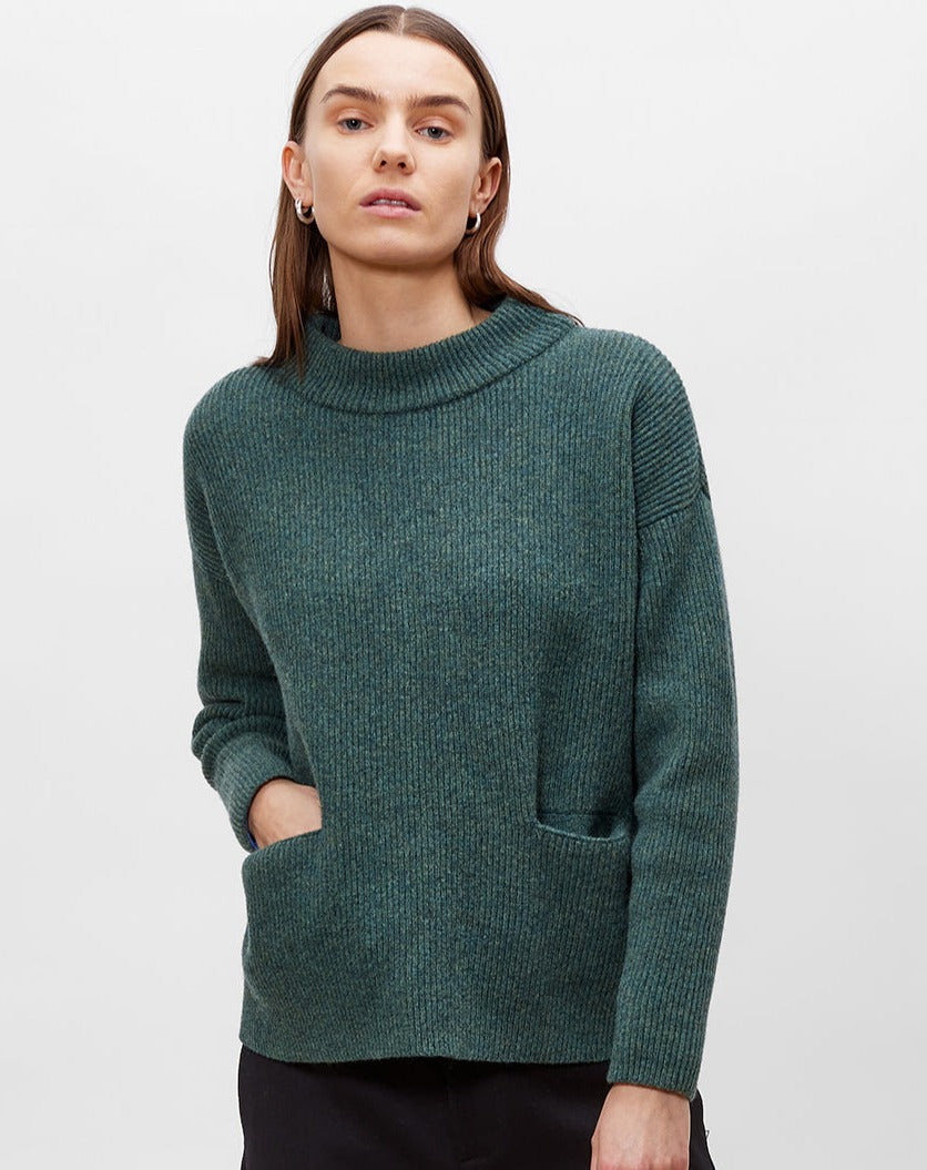 Helga ribbed sweater- Peacock green