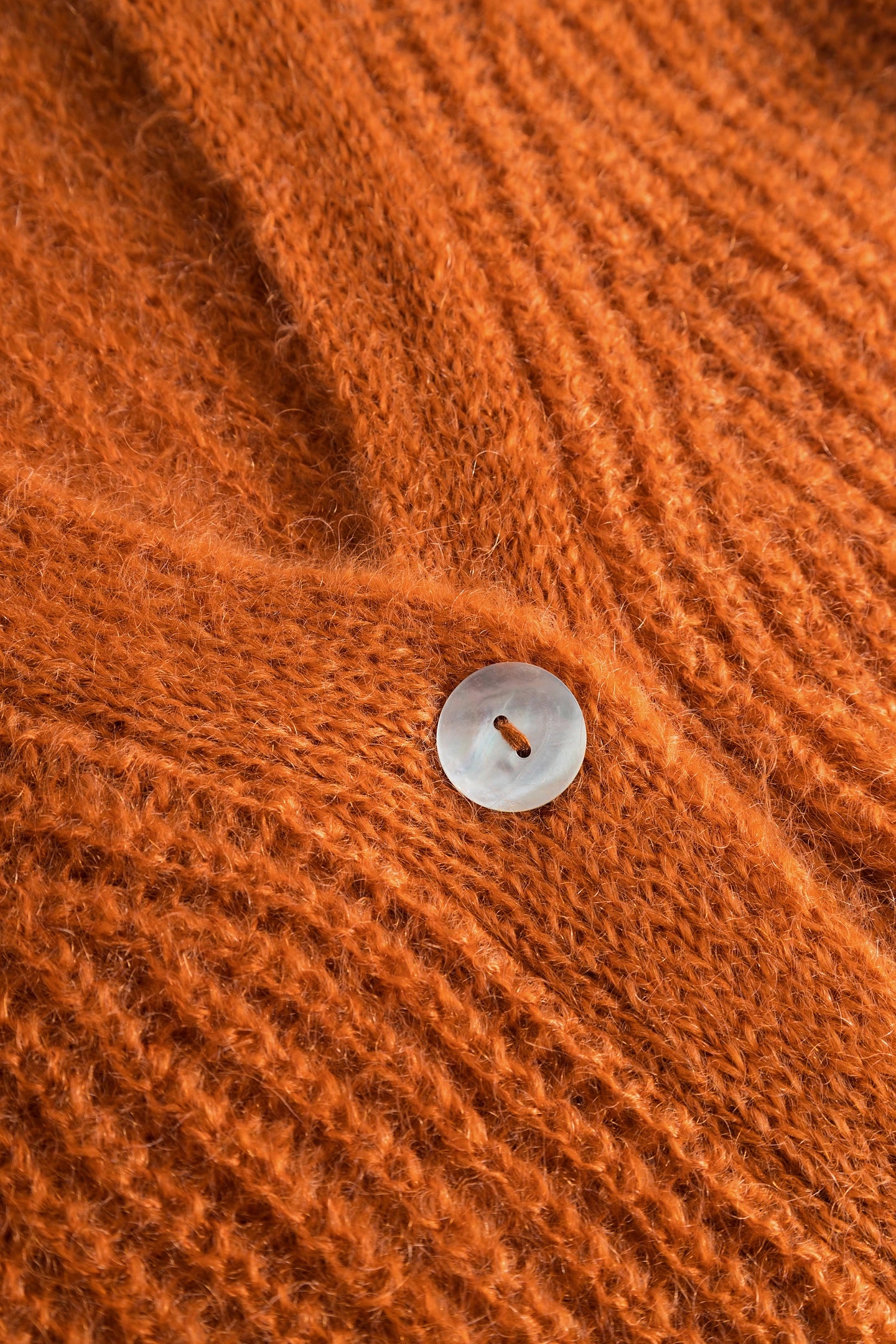 Sofi Coarse Knit Cardigan in Mohair Silk - Medium gray melange
