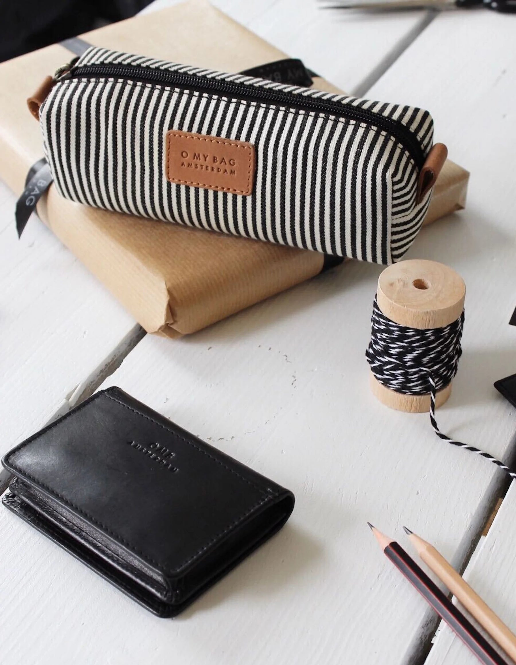 Striped pencil case