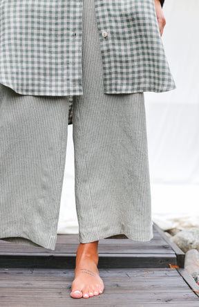 Culottes Striped/ beige/ grey-green
