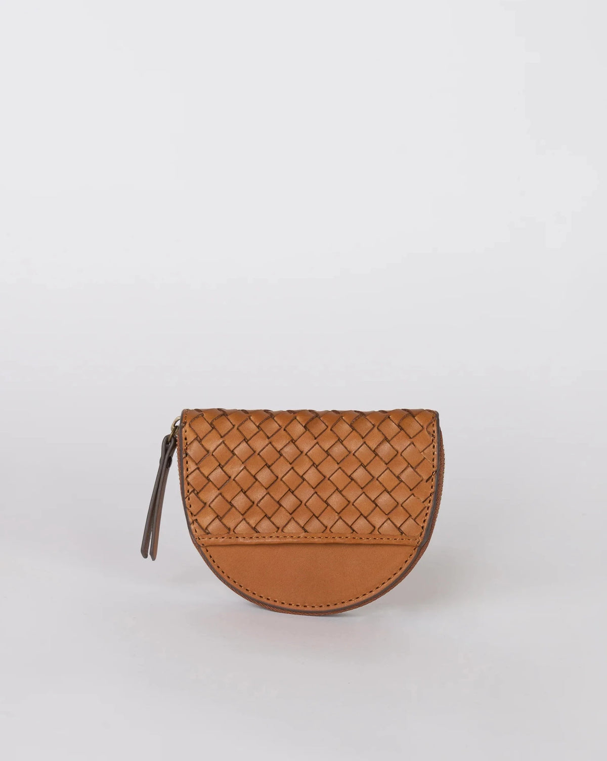 Laura - Braided Cognac brown - wallet
