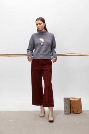 Dana sweater in mohair wool and silk - Gray melange