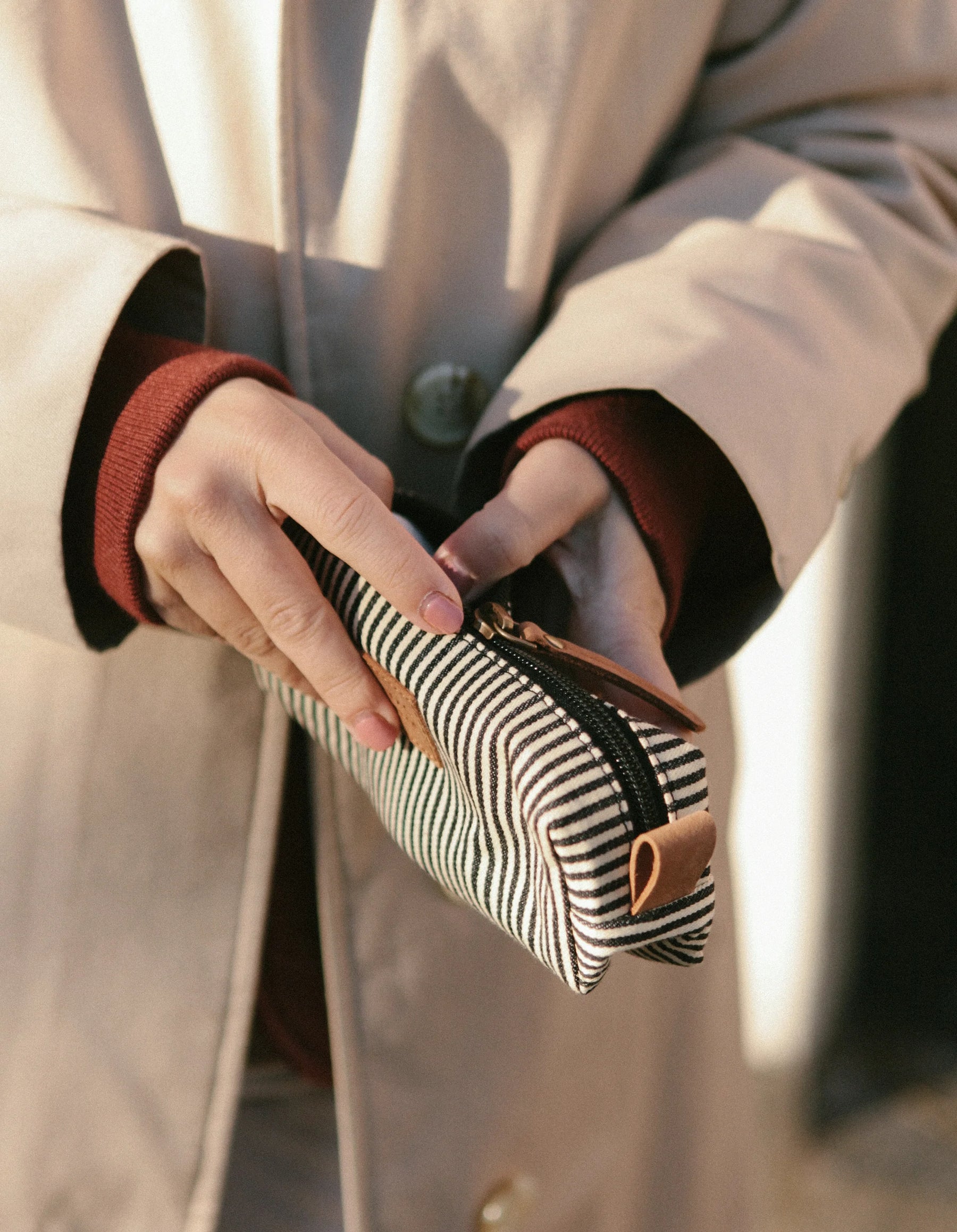 Striped pencil case